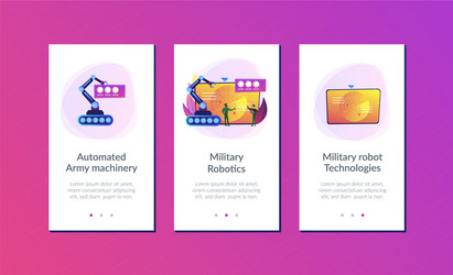 military robotics app interface template vector image