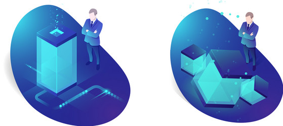 network infrastructure server room topology cloud vector