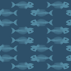 seamless pattern with fish skeletons endless vector image