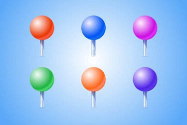 set of map pins in different color styles with 3d vector image