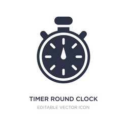 timer round clock icon on white background simple vector image