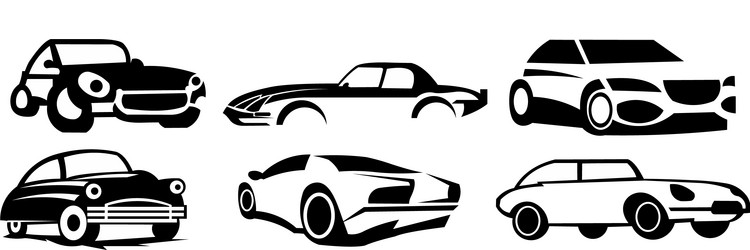 car type and model objects icons set vector