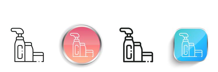 dye icon thin linear regular and button style vector image