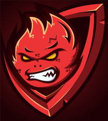 Fiery Red Devil Logo Vector Image