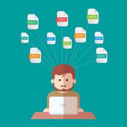 file extensions people with computers vector image