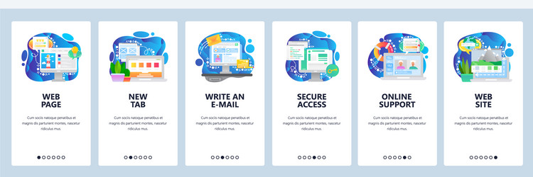 mobile app onboarding screens computer technology vector image