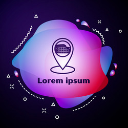 purple line map pointer with coliseum in rome vector image