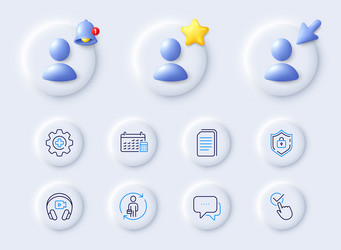 Shield checkbox and replacement line icons vector