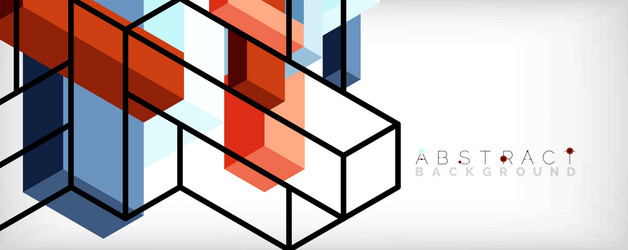 abstract background 3d cubes cubic elements vector image
