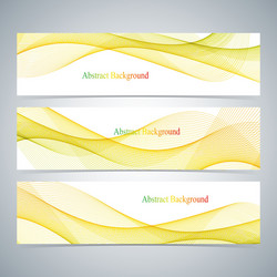 Abstract set of colorful banners with curved lines vector