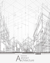architectural building abstract background vector image
