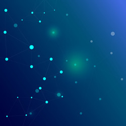 Blue glow effect dots and lines connect vector