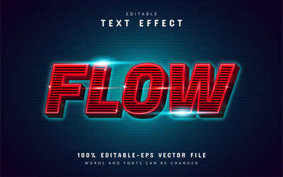 flow text effect with line pattern vector image