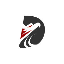 Letter d and eagle head logo Royalty Free Vector Image