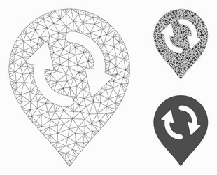 refresh map marker mesh network model vector image