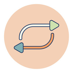 repeat button color flat icon music sign graph vector image