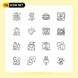 set 16 outlines on grid for paper rgb database vector image