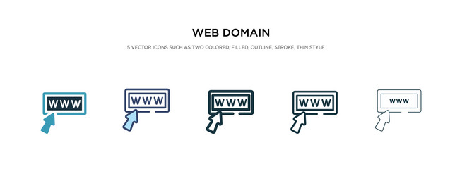 web domain icon in different style two colored vector