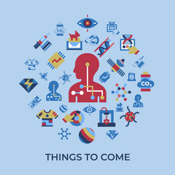 digital quantum things to come technology vector image