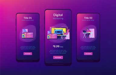 Digital wellbeing app interface template vector