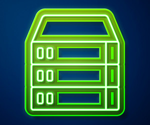 glowing neon line server data web hosting icon vector image