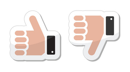 like it unlike buttons labels vector image
