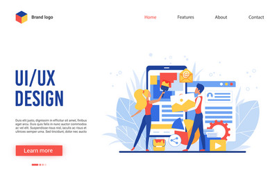 Mobile App Creation UI/UX vector image