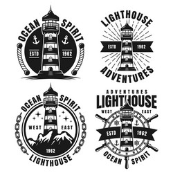 Nautical Lighthouse Emblems Vector Image