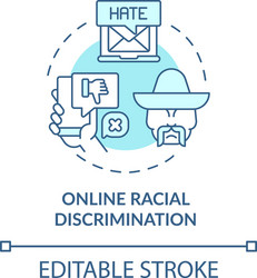 Online racial discrimination concept icon Vector Image