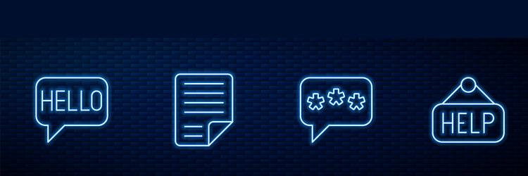 set line speech bubble chat hello in different vector image