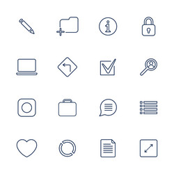 set of 16 icons for software application vector image