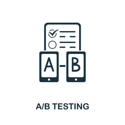 ab testing icon from mobile app development vector