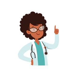 African American Doctor Girl Vector Image