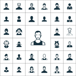 avatar icons universal set for web and ui vector image