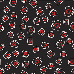 line power button icon isolated seamless pattern vector image