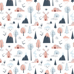 minimalistic seamless pattern with mountains vector image