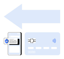 secure online payment process with mobile vector image