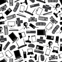 computer peripherals black and gray pattern eps10 vector image