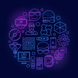 geek line colorful vector