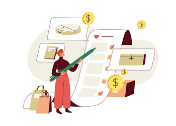 marking checkbox in shopping wish list customers vector image