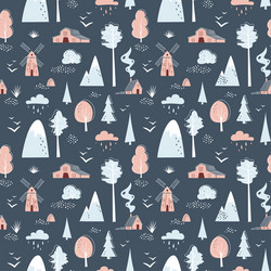 minimalistic seamless pattern with mountains vector image