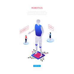 robotics concept - modern isometric web vector image