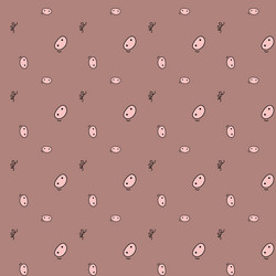 seamless pattern with pig nose and tailcute vector image