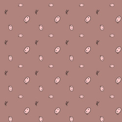 seamless pattern with pig nose and tailcute vector