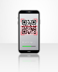 Smartphone with qr code scanner mobile app vector