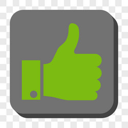 thumb up rounded square button vector image