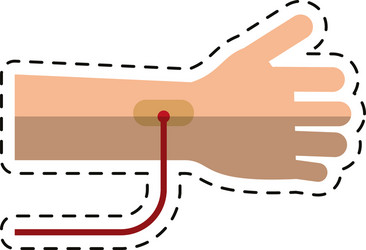 cartoon hand transfusion drop vector