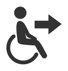 Disability man pictograph flat icon exit isolated vector