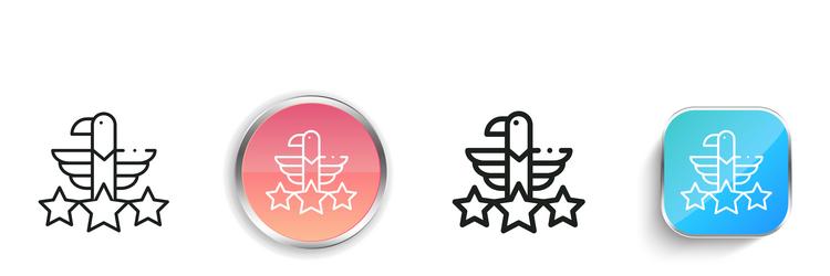 eagle icon thin linear regular and button style vector image