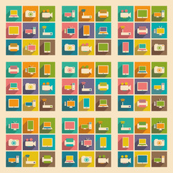 flat with shadow concept and mobile application vector image